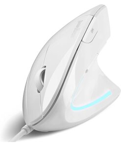 עכבר חוטי ארגונומי בצבע לבן Perixx | PERIMICE-513W | Wired USB Ergonomic Vertical Mouse 1000/1600 DPI 6 Button Design