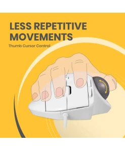 עכבר חוטי ארגונומי בצבע לבן Perixx | PERIMICE-520 | Wired Ergonomic Vertical Trackball Mouse Adjustable Angle Programmable Buttons