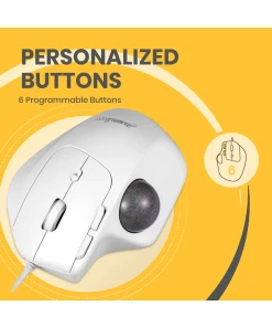 עכבר חוטי ארגונומי בצבע לבן Perixx | PERIMICE-520 | Wired Ergonomic Vertical Trackball Mouse Adjustable Angle Programmable Buttons