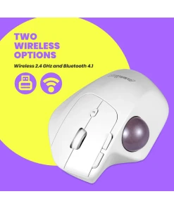 עכבר חוטי ארגונומי בצבע לבן Perixx | PERIMICE-720 | Wireless Dual Ergonomic Trackball Mouse