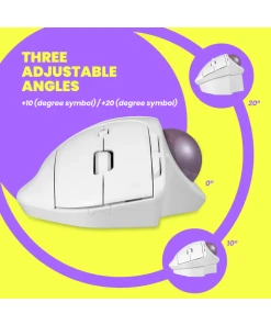 עכבר חוטי ארגונומי בצבע לבן Perixx | PERIMICE-720 | Wireless Dual Ergonomic Trackball Mouse