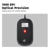 עכבר חוטי ארגונומי בצבע שחור Perixx | PERIMICE-201-P | PS/2 Wired Optical Mouse 1000 DPI 3 Buttons 5.9 ft Cable
