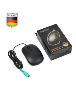 עכבר חוטי ארגונומי בצבע שחור Perixx | PERIMICE-201-P | PS/2 Wired Optical Mouse 1000 DPI 3 Buttons 5.9 ft Cable