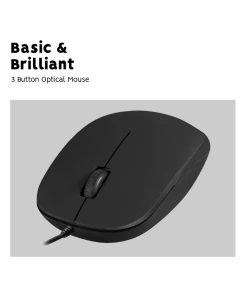 עכבר חוטי ארגונומי בצבע שחור Perixx | PERIMICE-201-P | PS/2 Wired Optical Mouse 1000 DPI 3 Buttons 5.9 ft Cable