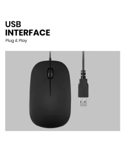 עכבר חוטי ארגונומי בצבע שחור Perixx | PERIMICE-201-U | Wired USB Ambidextrous Mouse for Right and Left Hand