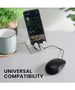 עכבר חוטי ארגונומי בצבע שחור Perixx PERIMICE-201C Wired Optical Mouse with 3-Button