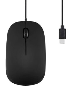 עכבר חוטי ארגונומי בצבע שחור Perixx PERIMICE-201C Wired Optical Mouse with 3-Button