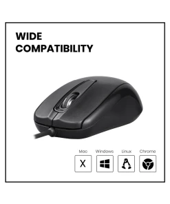 עכבר חוטי ארגונומי בצבע שחור Perixx | PERIMICE-209 | Wired USB Mouse