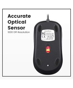 עכבר חוטי ארגונומי בצבע שחור Perixx | PERIMICE-209P | Wired PS2 Mouse with 1000 DPI Resolution