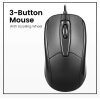 עכבר חוטי ארגונומי בצבע שחור Perixx | PERIMICE-209P | Wired PS2 Mouse with 1000 DPI Resolution