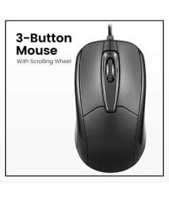 עכבר חוטי ארגונומי בצבע שחור Perixx | PERIMICE-209P | Wired PS2 Mouse with 1000 DPI Resolution