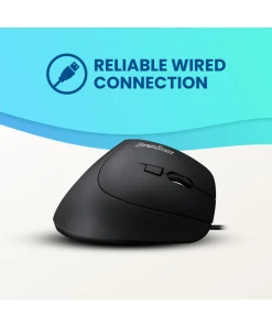 עכבר חוטי ארגונומי בצבע שחור Perixx | PERIMICE-515 | Wired Ergonomic Vertical Mouse 6 Buttons Design 1000/1600 DPI