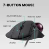 עכבר חוטי ארגונומי בצבע שחור Perixx | PERIMICE-517 | Wired Right-hand Ergonomic Trackball Quiet 7 Button Mouse 400/1000 DPI