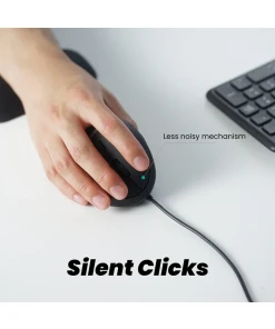 עכבר חוטי ארגונומי בצבע שחור Perixx | PERIMICE-519 | Wired Ergonomic Vertical Quiet Mouse Adjustable DPI 800/1600