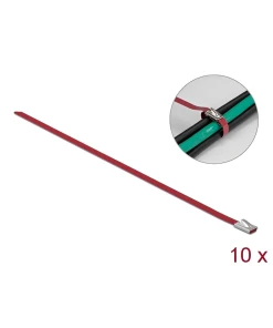 אזיקונים נירוסטה צבע אדום סט 10 יח' DELOCK | 18780
