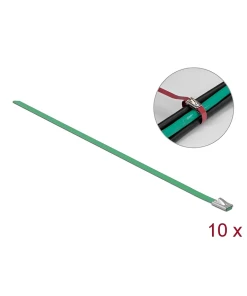 אזיקונים נירוסטה צבע ירוק סט 10 יח' DELOCK | 18802