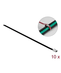 אזיקונים נירוסטה צבע שחור סט 10 יח' DELOCK | 18810