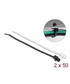 אזיקונים פלסטיק להתקנה בקדח עגול 5.0 מ"מ סט 100 יח' DELOCK | 19502