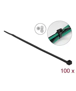 אזיקונים פלסטיק עמידים בחום גבוה עד 131 מעלות סט 100 יח' DELOCK | 19556