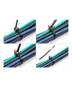 אזיקונים פלסטיק עמידים בחום עם חיתוך עצמי צבע שחור סט 50 יח' DELOCK | 19469