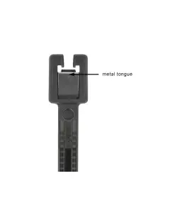 אזיקונים פלסטיק עמידים בחום עם חיתוך עצמי צבע שחור סט 50 יח' DELOCK | 19469