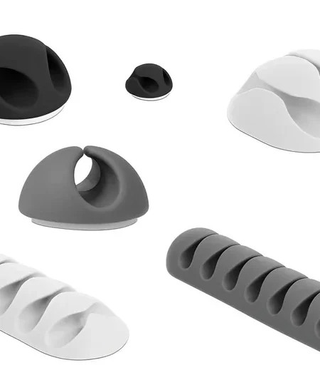 אירגוניות לסידור כבלים עם דבק דו צדדי סט משולב 6 יח' DELOCK | 18300