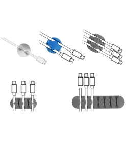 אירגוניות לסידור כבלים עם דבק דו צדדי סט משולב 6 יח' DELOCK | 18300