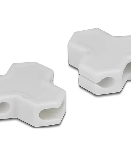 אירגונית 3 מסילות לסידור כבלים שטוחים ועגולים עם דבק דו צדדי סט 2 יח' בצבע לבן DELOCK | 18401