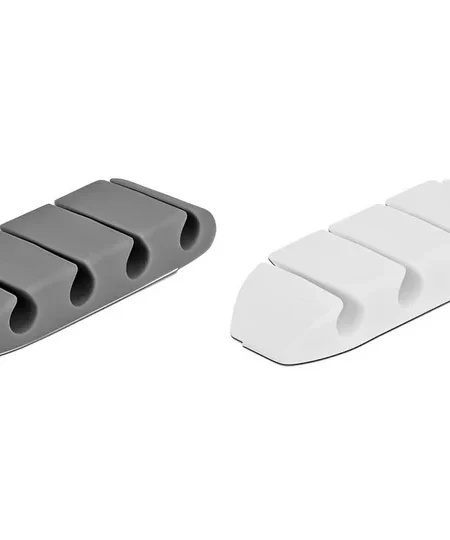 אירגונית בצורת טרפז 4 מסילות לסידור כבלים עם דבק דו צדדי סט 4 יח' DELOCK | 18330