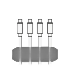 אירגונית בצורת טרפז 4 מסילות לסידור כבלים עם דבק דו צדדי סט 4 יח' DELOCK | 18330