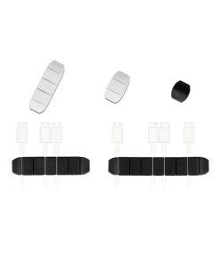 אירגונית בצורת טרפז לסידור כבלים עם דבק דו צדדי סט משולב 10 יח' DELOCK | 18400