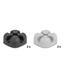 אירגונית בצורת צלב 2 מסילות לסידור כבלים עם דבק דו צדדי סט 4 יח' DELOCK | 18405