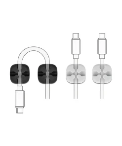 אירגונית בצורת צלב 2 מסילות לסידור כבלים עם דבק דו צדדי סט 4 יח' DELOCK | 18405