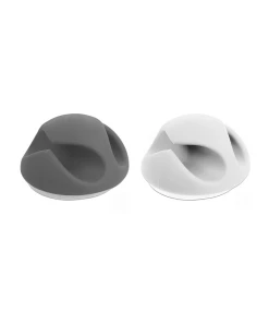 אירגונית לסידור כבלים 2 מסילות עם דבק דו צדדי סט 6 יח' בצבע שחור DELOCK | 18344