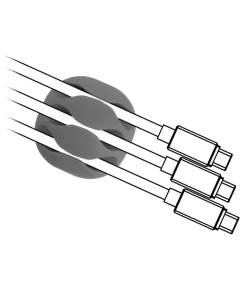 אירגונית לסידור כבלים 3 מסילות עם דבק דו צדדי סט 6 יח' בצבע לבן/אפור DELOCK | 18297