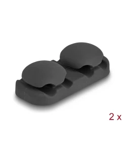 אירגונית לסידור כבלים 4 מסילות עם דבק דו צדדי סט 2 יח' DELOCK | 18445