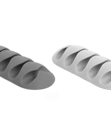 אירגונית לסידור כבלים 5 מסילות עם דבק דו צדדי סט 6 יח' בצבע לבן/שחור DELOCK | 18347