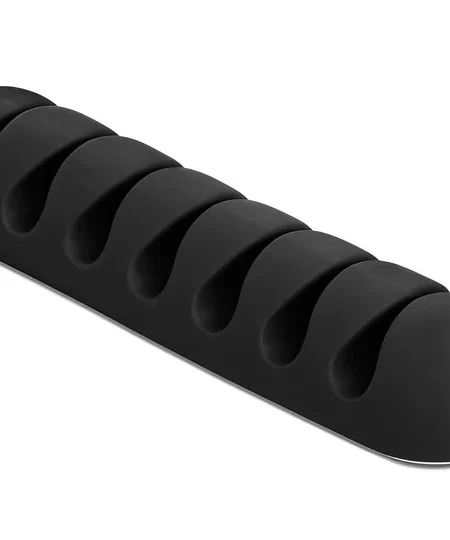 אירגונית לסידור כבלים 7 מסילות עם דבק דו צדדי סט 6 יח' בצבע שחור DELOCK | 18348