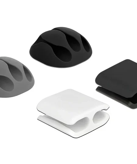 אירגונית לסידור כבלים עם דבק דו צדדי וקליפסים סט משולב 4 יח' DELOCK | 18394