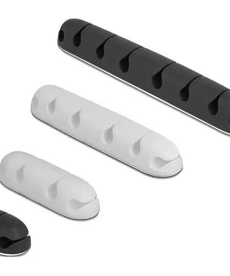 אירגונית לסידור כבלים עם דבק דו צדדי סט משולב 4 יח' DELOCK | 18402