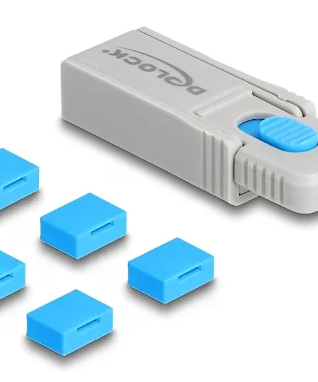 חוסם שקע USB-A סט 5 יח' + כלי נעילה DELOCK | 20923