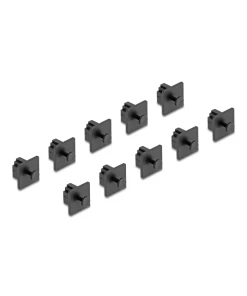 כיסוי נגד אבק ללא אחיזה לשקע RJ10 צבע שחור סט 10 יח' DELOCK | 64246