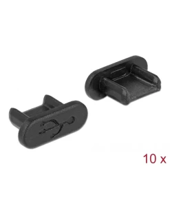 כיסוי נגד אבק עבור שקע USB 2.0 Micro-B סט 10 יח' צבע שחור DELOCK | 64007