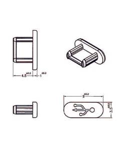 כיסוי נגד אבק עבור שקע USB 2.0 Micro-B סט 10 יח' צבע שחור DELOCK | 64007