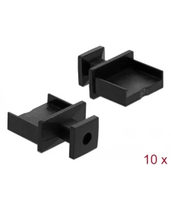 כיסוי נגד אבק עבור שקע USB-A עם אחיזה סט 10 יח' צבע שחור DELOCK | 64009