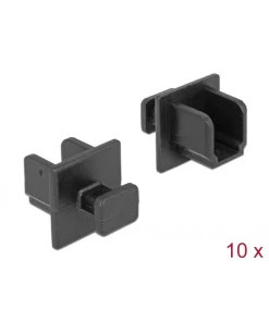 כיסוי נגד אבק עבור שקע USB-B 3.0 עם אחיזה סט 10 יח' צבע שחור DELOCK | 64010
