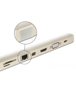 כיסוי נגד אבק עבור שקע רשת RJ45 סט 10 יח' צבע לבן DELOCK | 64019