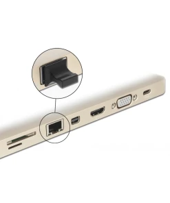 כיסוי נגד אבק עבור שקע רשת RJ45 עם אחיזה סט 10 יח' צבע שחור DELOCK | 64020