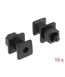 כיסוי נגד אבק עם אחיזה לשקע אופטי TOSLINK סט שחור 10 יח' DELOCK | 64023