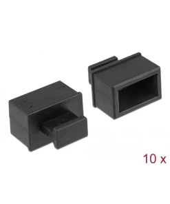 כיסוי נגד אבק עם אחיזה עבור חריץ SFP סט שחור 10 יח' DELOCK | 64021